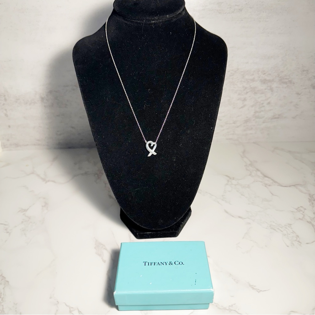 Tiffany & Co. Sterling Silver Paloma Picasso Loving Heart Pendant Necklace 18"